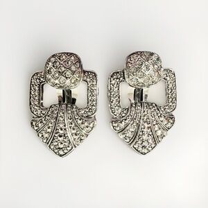 Vintage Avon Marquesite Silver Clip-On Earrings